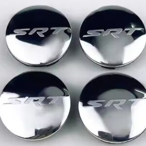 4 SRT 63mm chrome Wheel hubcap Center caps